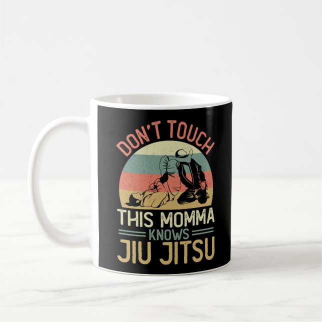 Caneca De Café Jiu Jitsu Bjj Não Toque nessa mamãe Sabe Jiu (Esquerda)
