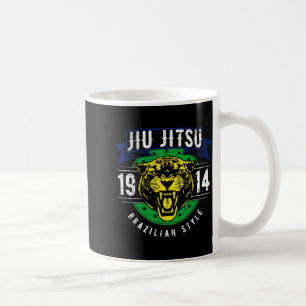Caneca De Café Jiu Jitsu Brasileiro 1914 Cabeça de Jaguar BJJ Bra