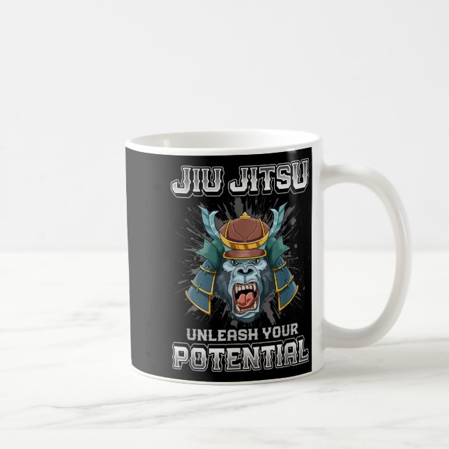 Caneca De Café Jiu Jitsu Brasileiro MMA e Grappling BJJ Samurai (Direita)