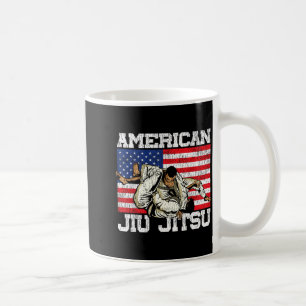 Caneca De Café Jiu Jitsu Patriótico Americano Bandeira dos EUA Vi