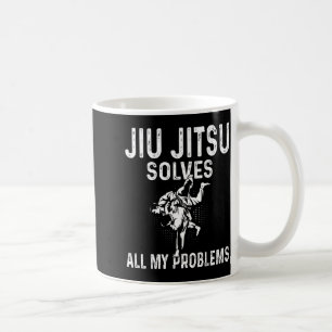 Caneca De Café Jiu Jitsu resolve problemas - Engraçado Jiu Jitsu