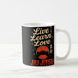 Caneca De Café Jiu Jitsu Retro Vintage Viver Aprender Amar Jiu Ji