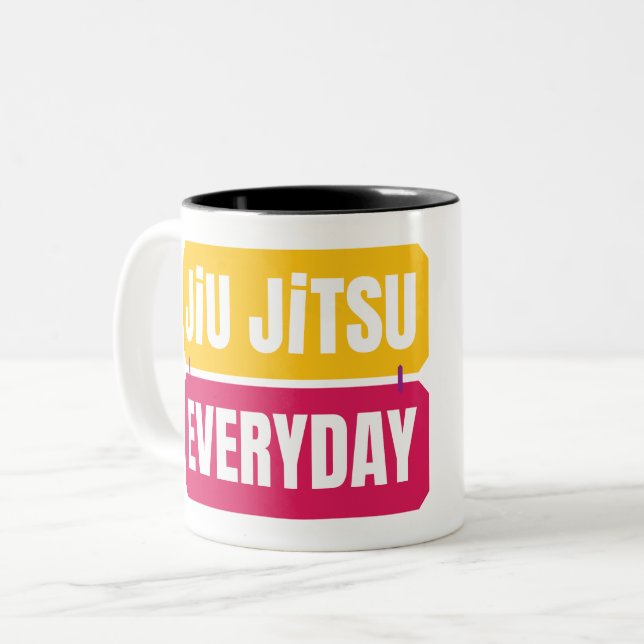 Caneca De Café Jiu Jitsu todos os dias (Frente Esquerda)