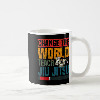 Caneca De Café Jiu Jitsu Vintage Retro Mude O Mundo Ensine Jiu
