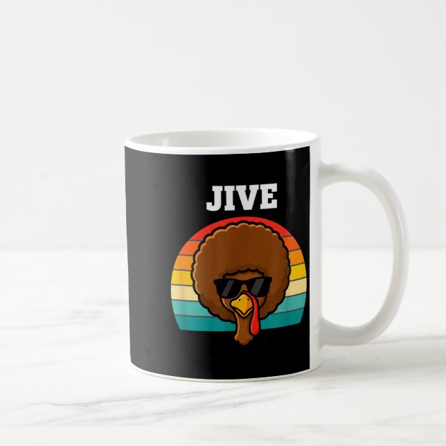 Caneca De Café Jive Turkey Afro Retro 70s Thanksgiving Turkey Day (Direita)