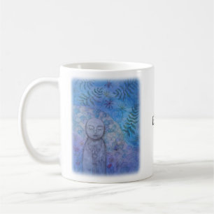Caneca De Café Jizo Mediação arte Azul e Roxo Nome Personalizado