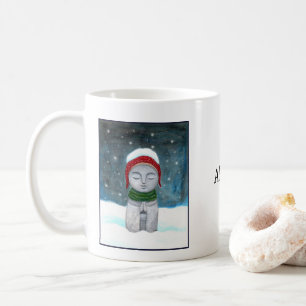 Caneca De Café Jizo na Neve Bondade Amorosa Nome Personalizado Bu