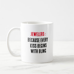 Caneca De Café Joalheiros: Porque todo beijo começa com brilho