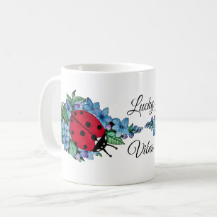 Caneca De Café Joaninha bonito da aguarela com as flores