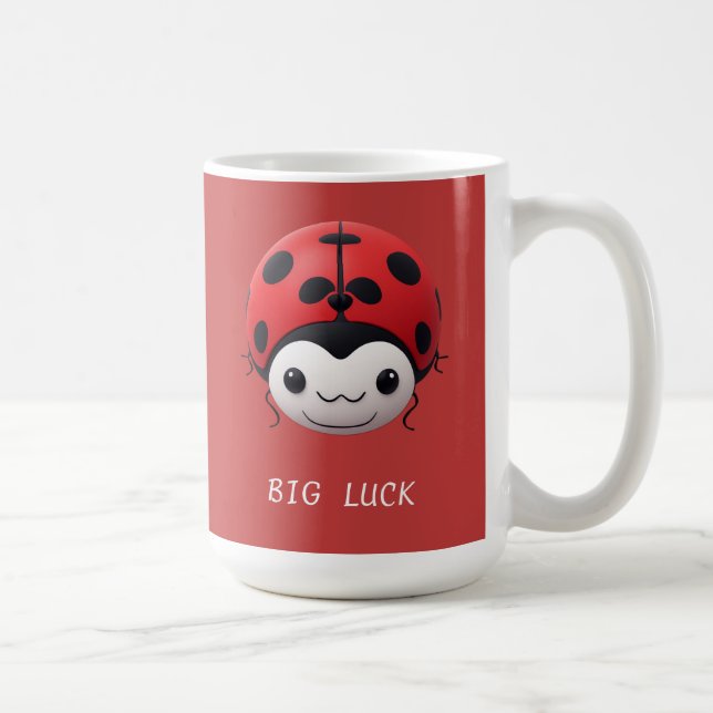 Caneca De Café Joaninha de Desenho Animado Feliz Para Presente (Direita)