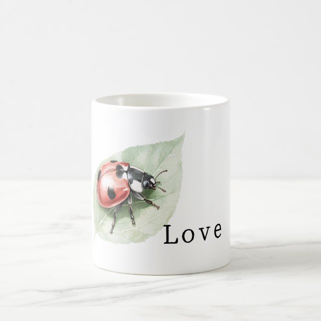 Caneca De Café Joaninha no Amor de Folha (Centro)