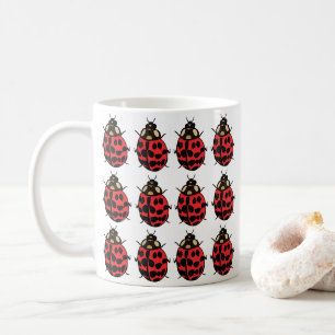 Caneca De Café Joaninha Vermelha Preta Inseto Joaninha