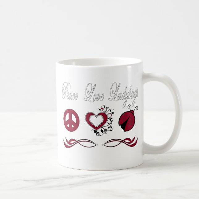 Caneca De Café Joaninhas do amor da paz (Direita)