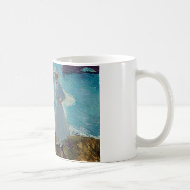 Caneca De Café Joaquin Sorolla - Maria na praia em Biarritz (Direita)