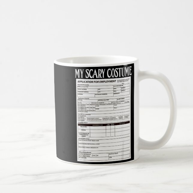 Caneca De Café Job Application Funny Y Halloween Costume Trick Or (Direita)