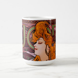 Caneca De Café JOB de Alphonse Mucha Arte Antigo Art Nouveau