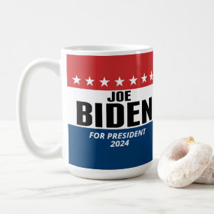 Caneca De Café Joe Biden 2024 - Clássico Design Vermelho Azul