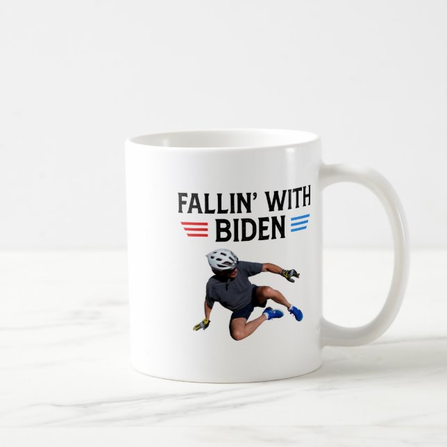Caneca De Café Joe Biden Caindo Da Bicicleta Biden Bike Meme Funn (Direita)
