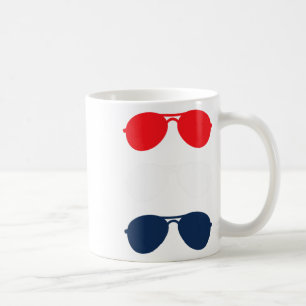 Caneca De Café Joe Biden Óculos escuros Vermelho Branco Azul Dive