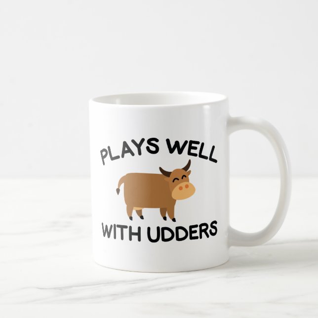 Caneca De Café Joga Bem Com Udders (Direita)