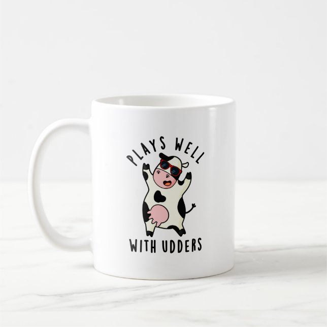 Caneca De Café Joga Bem Com Usos Engraçados Cow Pun (Esquerda)