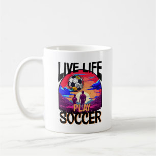Caneca De Café Jogador ao vivo, futebol fã