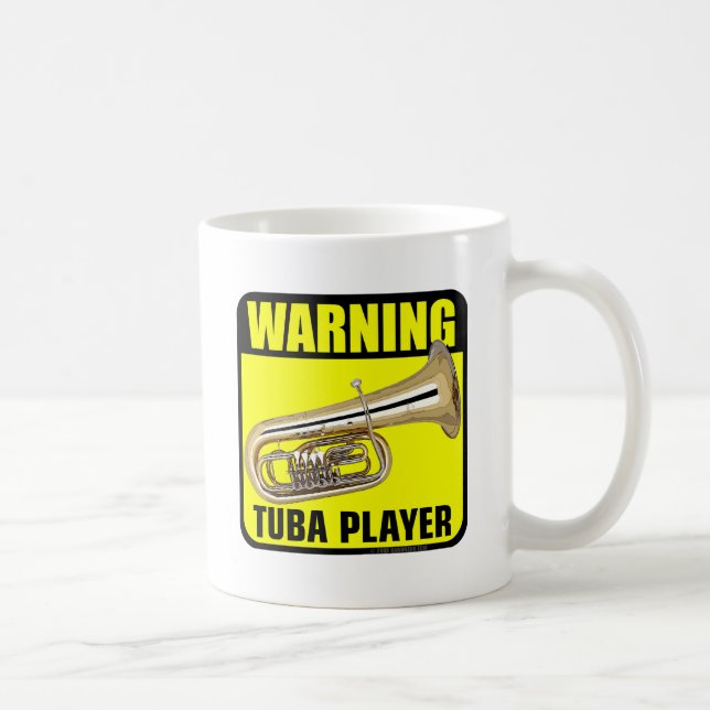 Caneca De Café Jogador de advertência da tuba (Direita)