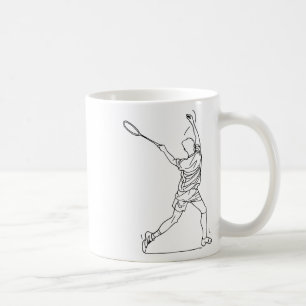 Caneca De Café Jogador De Badminton Desenhando O Jogo Do Shuttle 