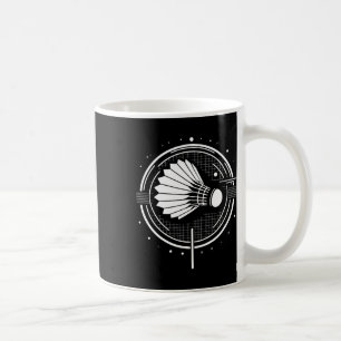 Caneca De Café Jogador de Badminton Design Minimalista do Vintage
