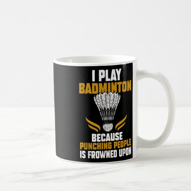 Caneca De Café Jogador de Badminton do Shuttle _7 (Direita)