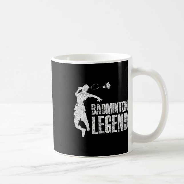 Caneca De Café Jogador de Badminton Legend Racket Shuttle (Direita)