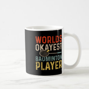 Caneca De Café Jogador de Badminton Retro Badminton do Okayest