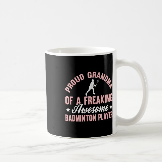 Caneca De Café Jogador de Badminton Shuttle Vovó (Direita)