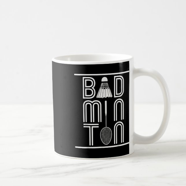 Caneca De Café Jogador de Badminton Smash Raquete  (Direita)