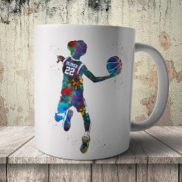 Caneca De Café Jogador de Basquete Adolescente
