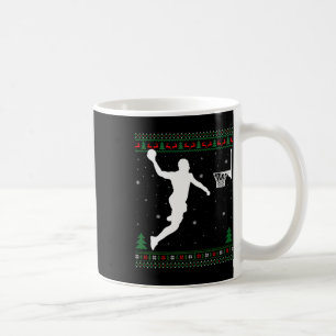 Caneca De Café Jogador de basquete Dunking Xmas Ugly Basball Chr