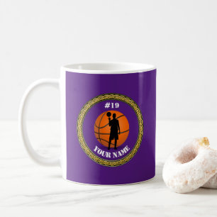 Caneca De Café Jogador de Basquete Mug - Adicionar Nome e Número