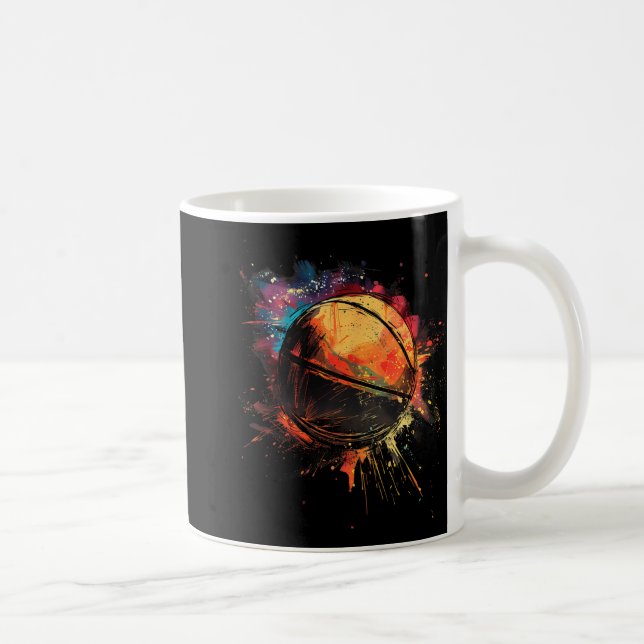 Caneca De Café Jogador de Basquetebol com Aquarela (Direita)