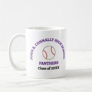 Caneca De Café Jogador de Beisebol Personalizado do Ensino Médio