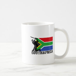 Caneca De Café Jogador de críquete da bandeira da África do Sul T