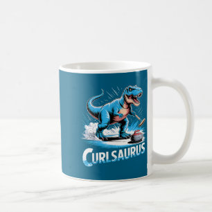 Caneca De Café Jogador de curling no gelo dinossauro t-rex curlin
