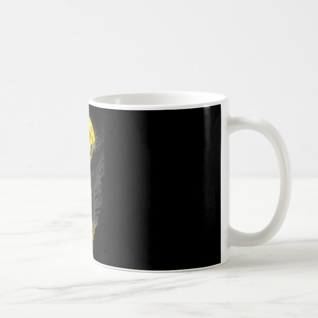 Caneca De Café Jogador de Disc Golf Floresta Engraçada Luar Cacho (Direita)
