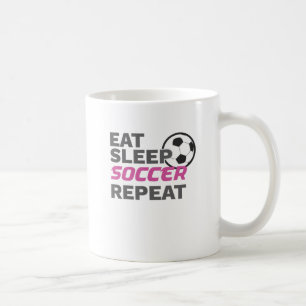 Caneca De Café Jogador de futebol coma sono Repita o futebol