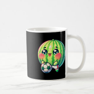 Caneca De Café Jogador de Futebol de Melancia Fofo Chibi Péll 