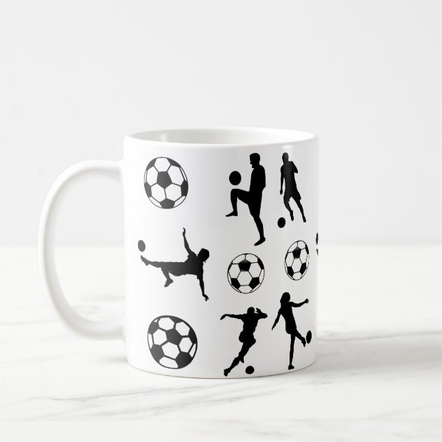 Caneca De Café Jogador de futebol Silhoucer Bola de Futebol  (Esquerda)