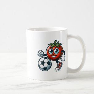 Caneca De Café Jogador de Futebol Tomate Desenho Animado Fofo Com