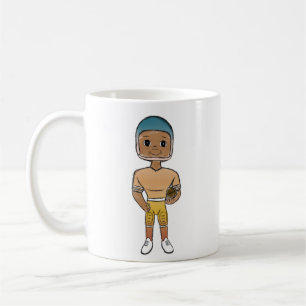 Caneca De Café jogador de futebol vintage retrô arco-íris ombre