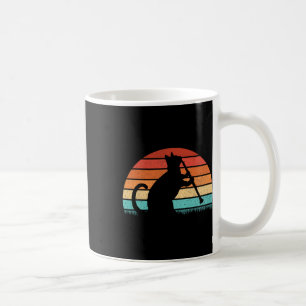 Caneca De Café Jogador de Gato Clarinet - Retro Clarinetista Musi
