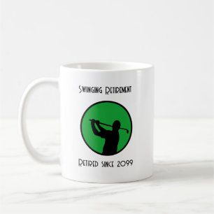 Caneca De Café Jogador de Golfe aposentado balançando em aposenta