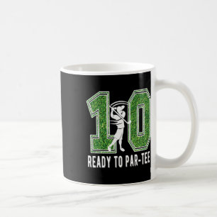 Caneca De Café Jogador de Golfe de 10 Anos de Aniversário